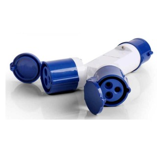 1 - Adaptador divisor de soquete industrial CarBest Blue CEE para camping em campistas